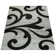 Kas Floral Machine Made Power Loomed Polypropylene Area Rug in Gray/Black