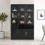 Armoire à vin haute avec portes en verre et support pour 14 bouteilles-2079561076