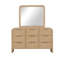 Poignées en métal en bois d'hévéa massif de style contemporain avec commode 1 pièce et tiroirs 9 pièces