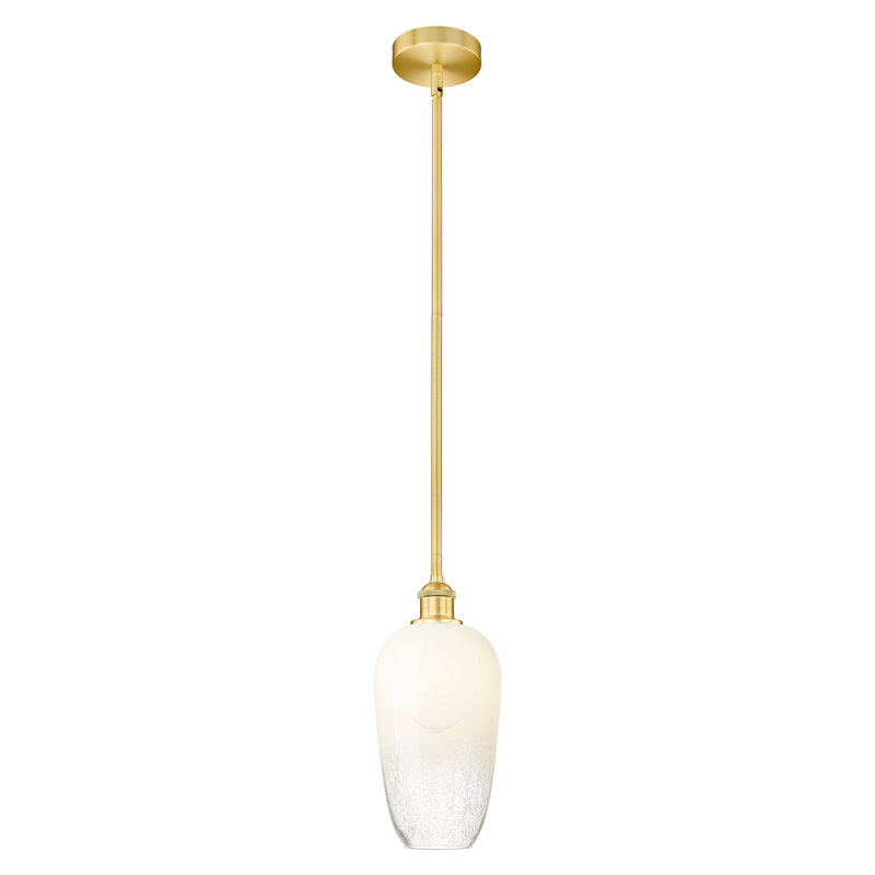 Edison - Flûte Brookhaven - Mini-luminaire suspendu 1 tige 7 po, Or satiné, Opal