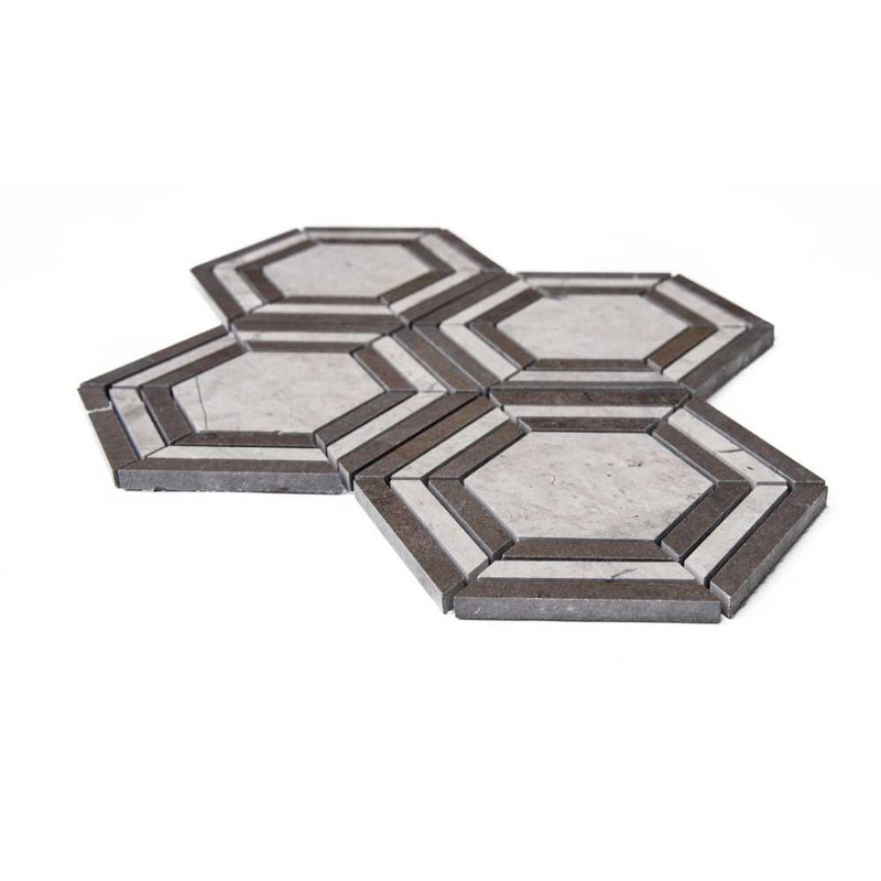 Santorini 12" X 12" Marble Mosaic Wall & Floor Tile, Gray