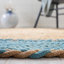 Tapis bleu / brun en jute et coton tissés à la main Trogdon-11924418