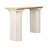47" Gyimah Travertine Top Console Table, Neutral Tones - Elegant Consoles And Cabinets