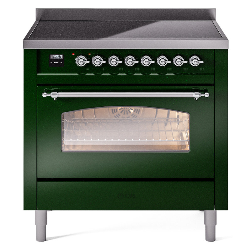 ILVE Nostalgie II 36 in Induction Range, Emerald Green/Chrome