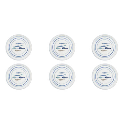 Set of 6 pizza plates Excelsa North Sea porcelain 30,5x2x30,5 cm multicolor