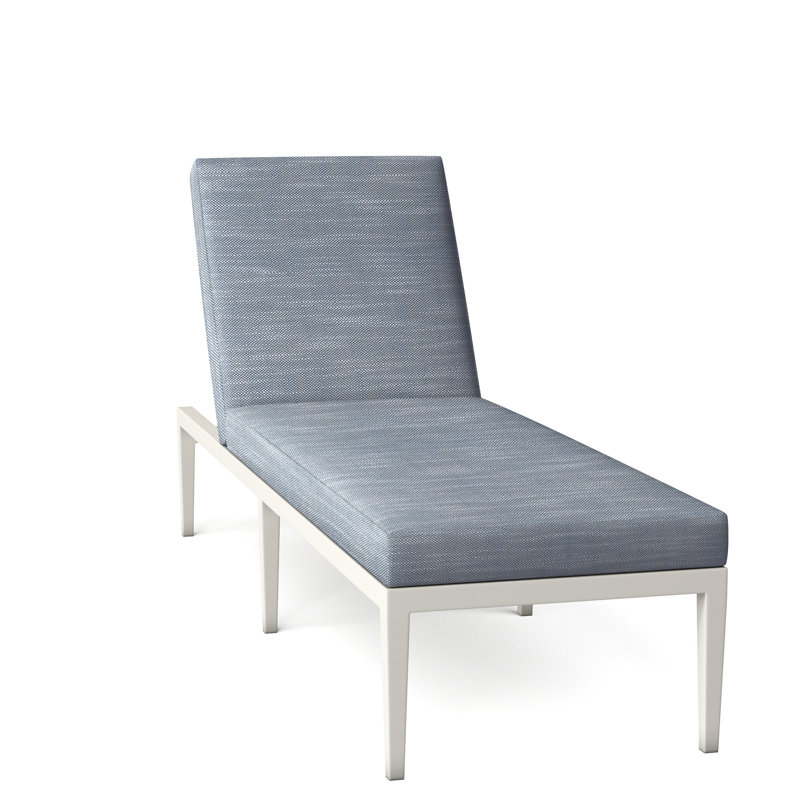 Elegante 78" Long Reclining Single Chaise with Cushions, Welt, Linen Navy, Elegante #97 Midnight