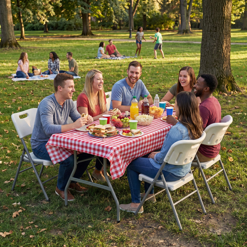5ft Multi-Functional Folding Table Compact Heavy Duty Table For Indoor/Outdoor Use With Handle
