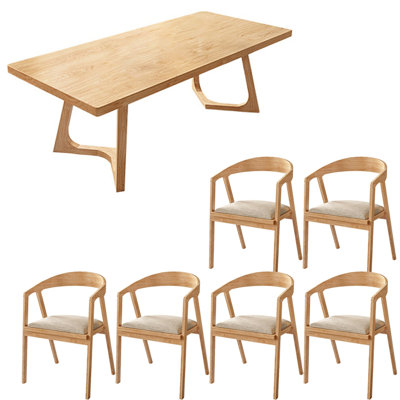 Nordic style simple solid wood dining table set
