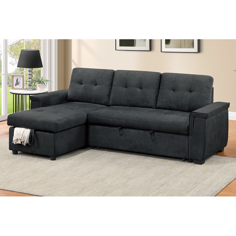 Canapé modulaire convertible 2 pièces Cailin, Noir
