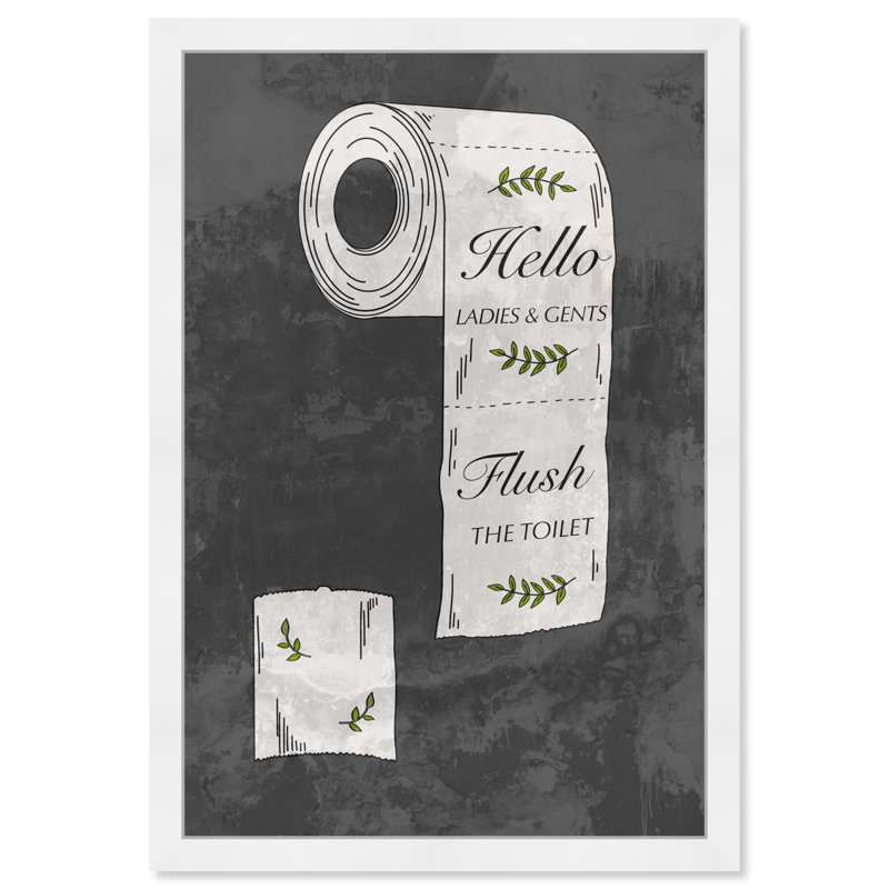 Impression sur toile pour salle de bain, H 17 po x l 12 po, Cadre blanc