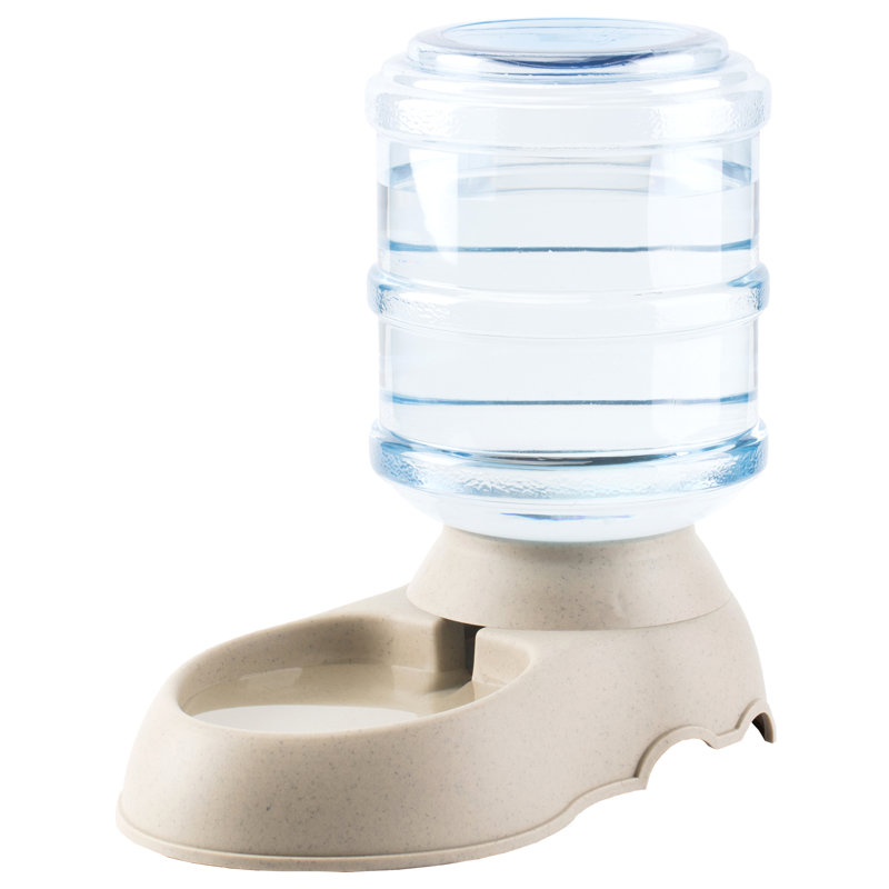 Beige Automatic Self Dispensing Gravity Pet Feeder and Waterer
