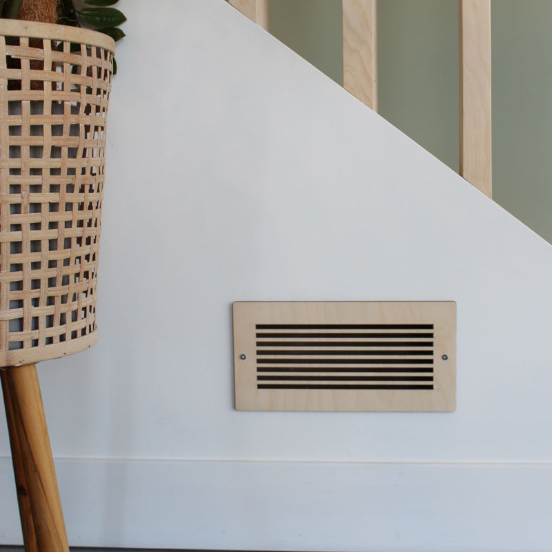 Linear-pattern Wall Vent Grille Made Of Unfinished Sanded Baltic Birch, 4 X 10 In