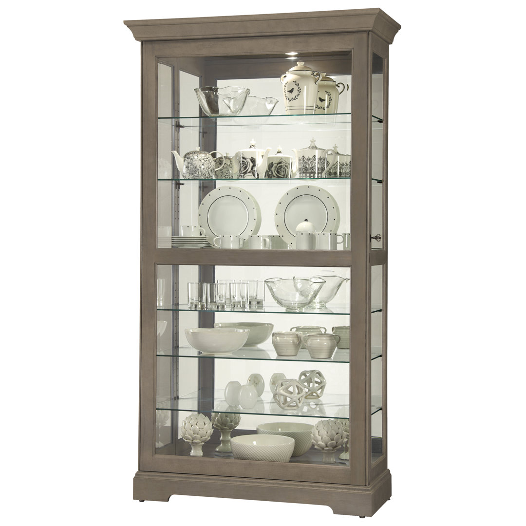 Brame Glass Curio Cabinet with Adjustable Shelves and Interior Lighting Darby Home Co 