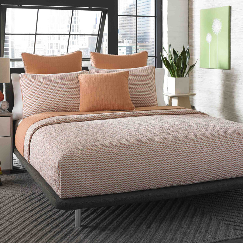 King Size Mink Cotton Reversible Quilt Set