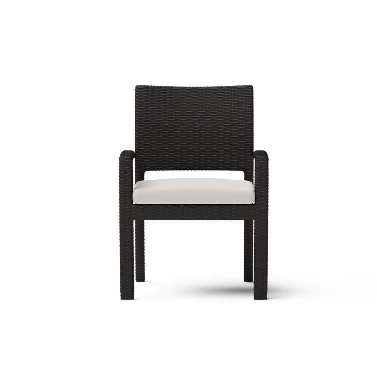 Ehrenfried Powder Coated Aluminum Outdoor Stacking Dining Armchair with Cushion