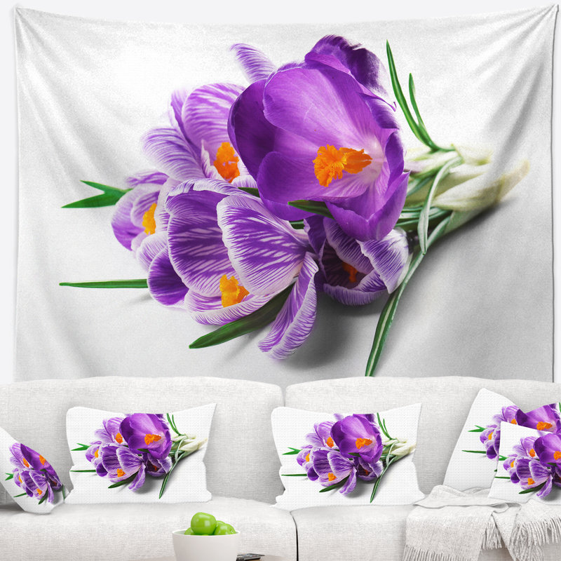 Ensemble de tapisserie floral crocus fleurs, H 50 po x l 60 po