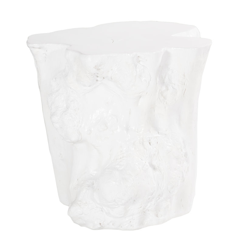Table d'appoint en rondins, blanc gelcoat