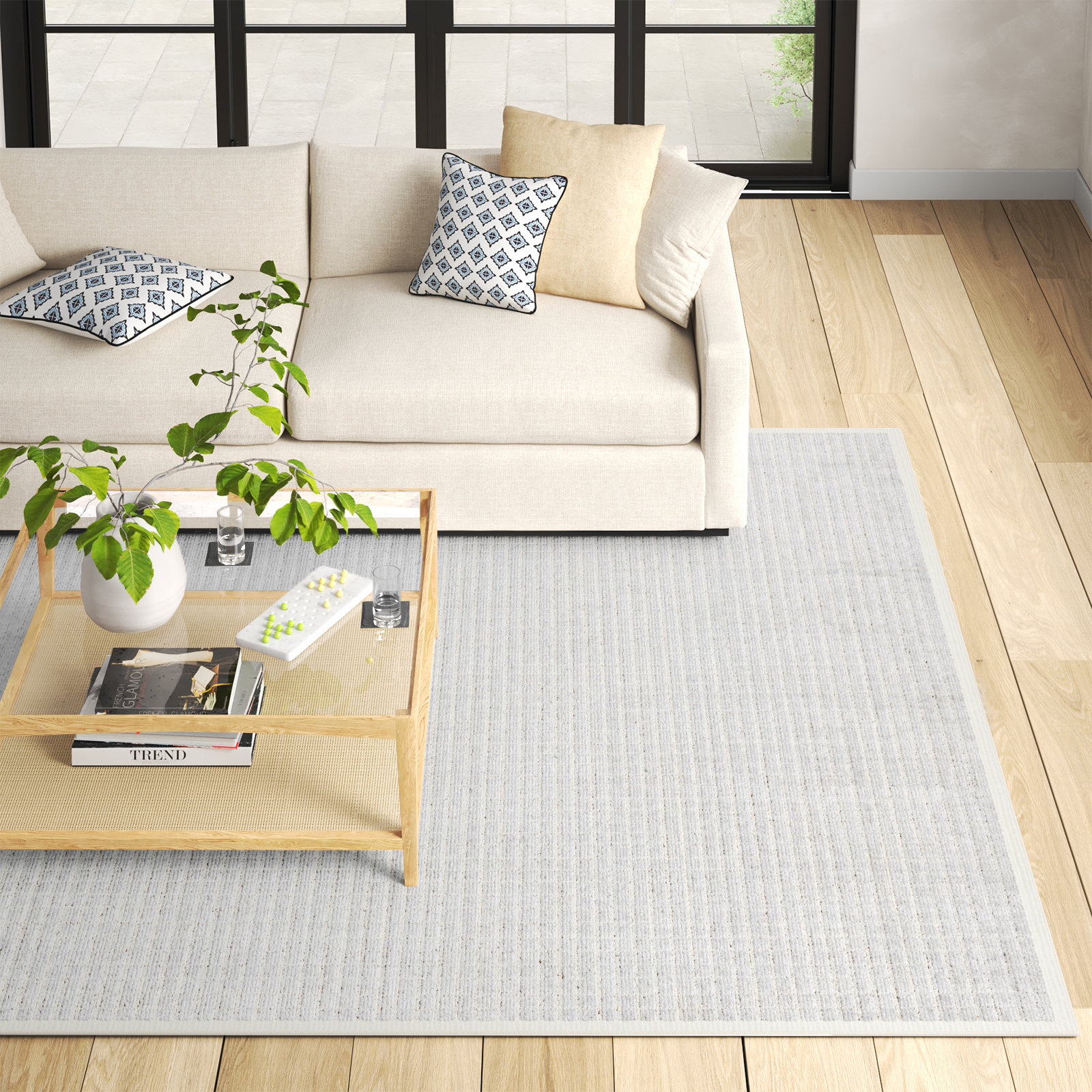 Alcone Silver Sky Hand-Loomed Geometric Rug, Rectangle 4' x 6'