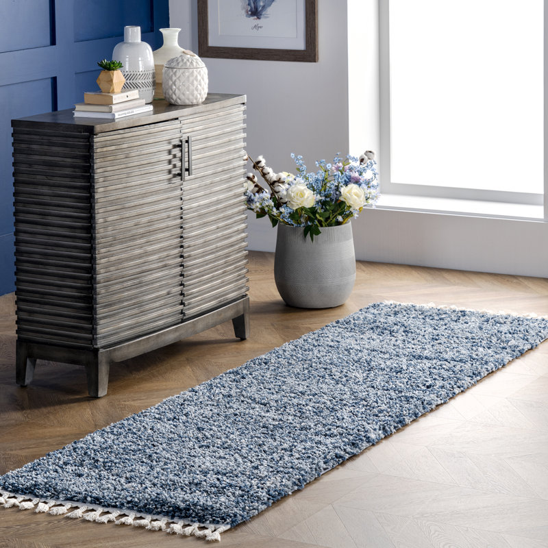 Tapis à poils longs Esch, Tapis de couloir 2 pi 6 po x 12 pi 8 po