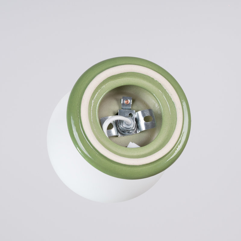 Zori Ceramic Flush Mount, Olive Green