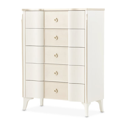 Commode 5 tiroirs La Marisia - Perle crémeuse