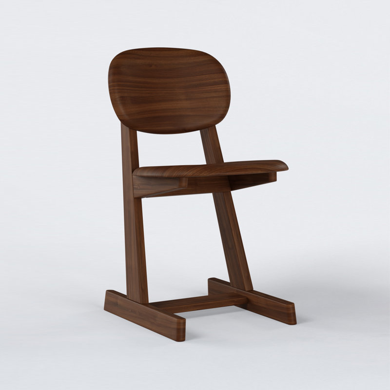 KufenKarl Solid Wood Dining Chair, Walnut Dark
