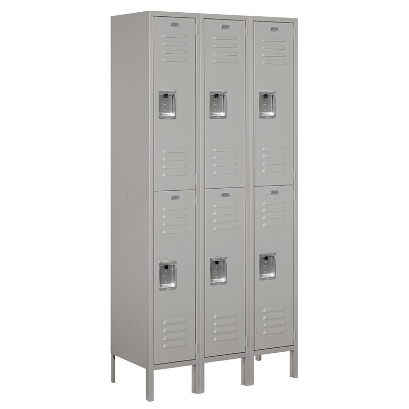 Casier standard à 2 niveaux et 3 niveaux, H 78 po x l 12 po x P 15 po, Gris