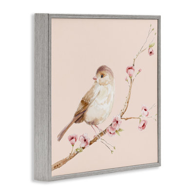 Doux oiseau brun perché, estampe numérique, design par Lisa Wehmeyer