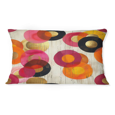 Coussin lombaire rétro Mid-Century vif rose vif