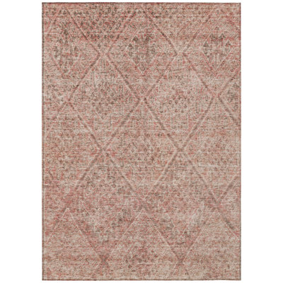 Theodora Pink Washable Indoor-Outdoor Rug - 