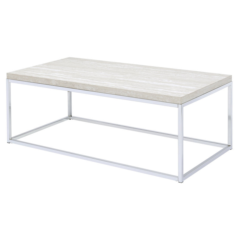 Light Oak And Chrome Coffee Table With Open Base