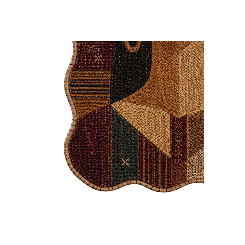 Tapis tissé à motif nautique vert Mosso, 2'4" x 3'11"