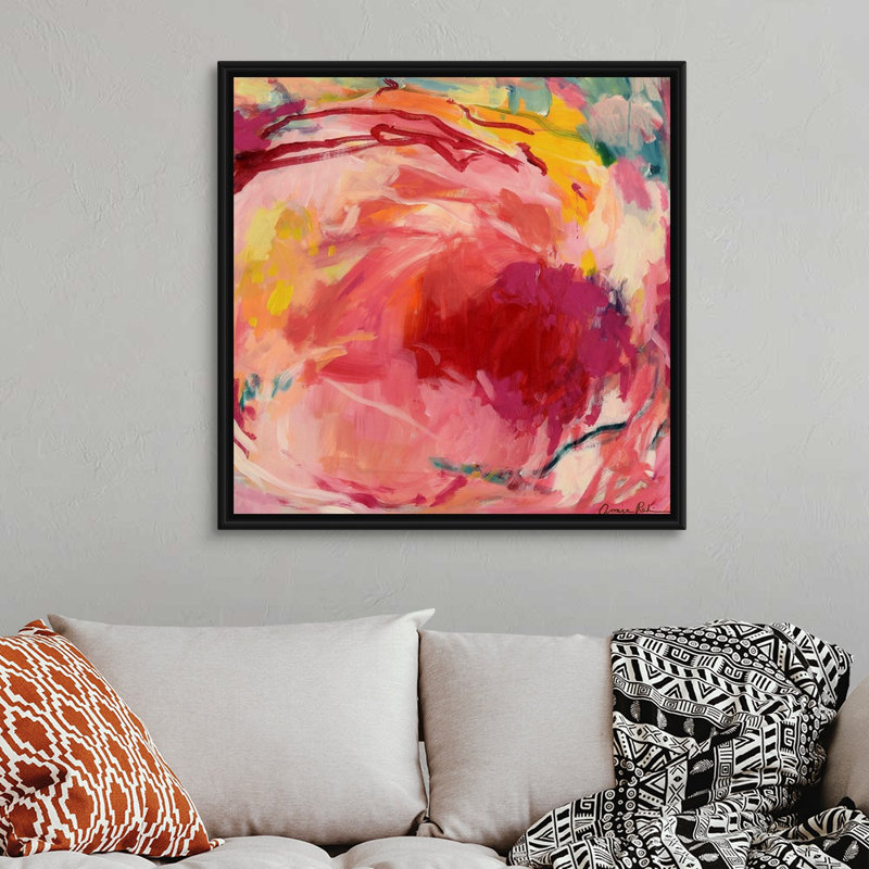 Reproduction d’art sur toile, "Winter berries" par Amira Rahim, H 38 po x l 38 po x P 1,75 po, Toile avec cadre noir