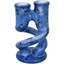 Handcrafted Blue West-African Soapstone Candleholders