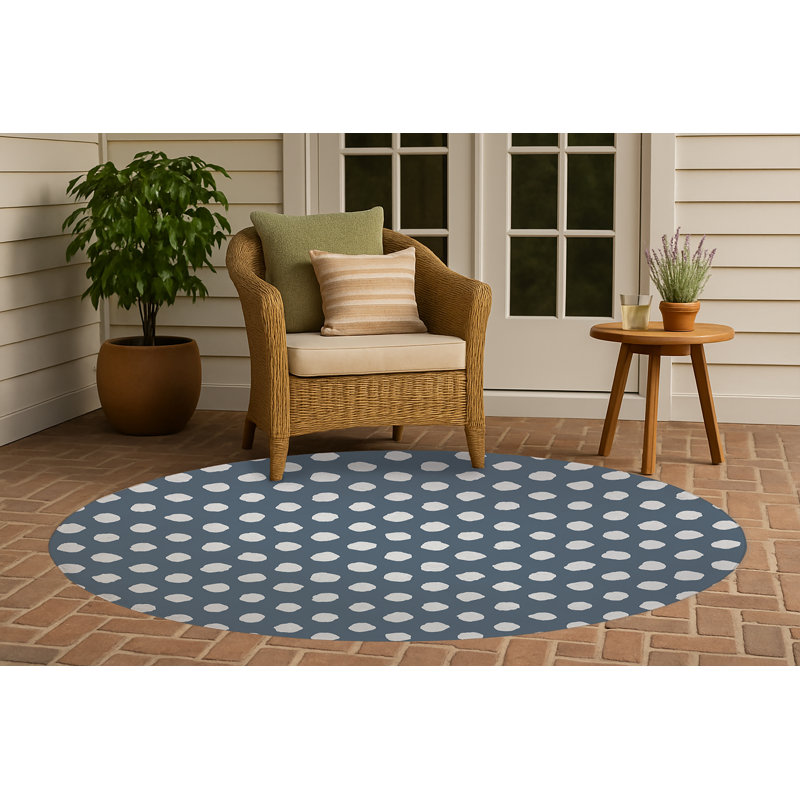 Tapis d'extérieur à gros pois antidérapant, Rond 5 pi
