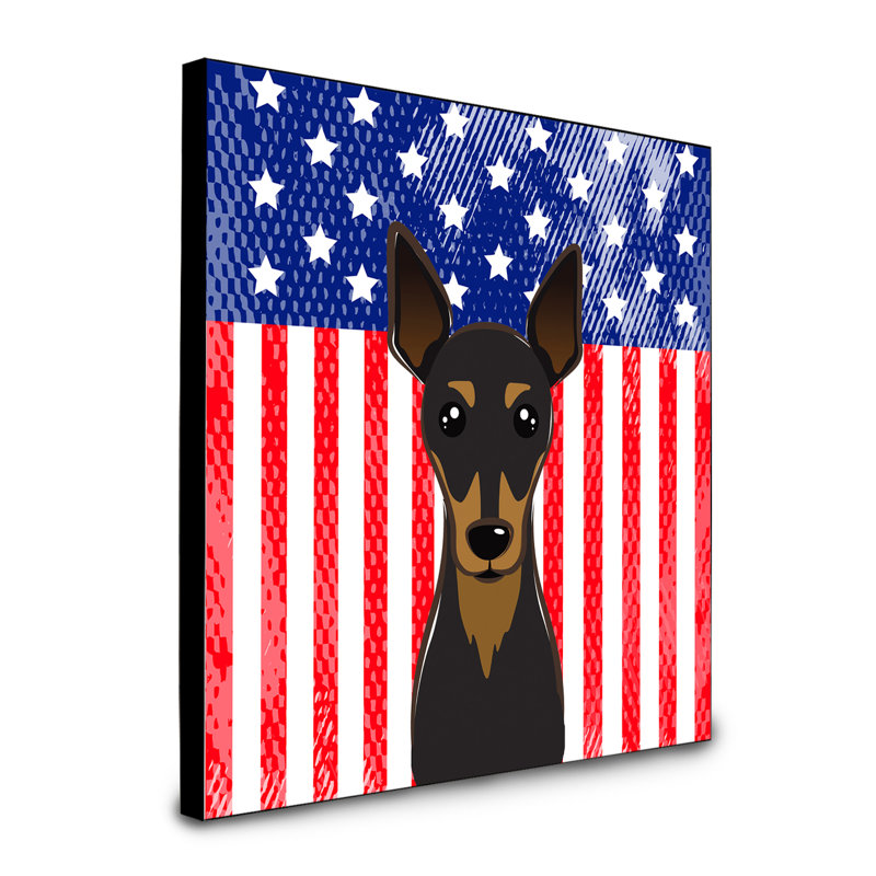 « american flag », art encadré Macomb, Pinscher nain