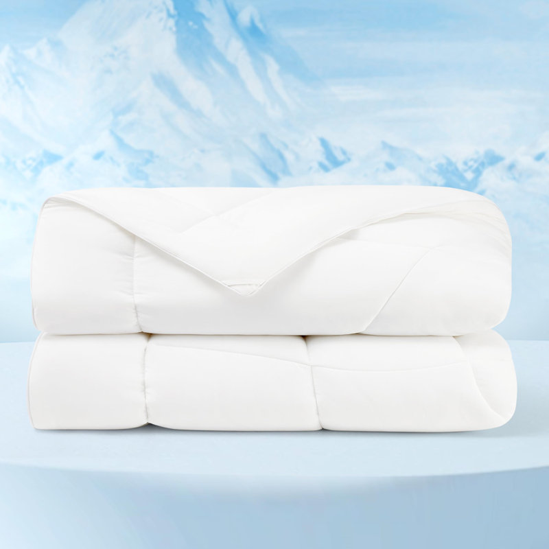Bedsure Twin-XL Dual-Sided Cooling Comforter – Pure White, Lightweight & Breathable for Summer, Pure White