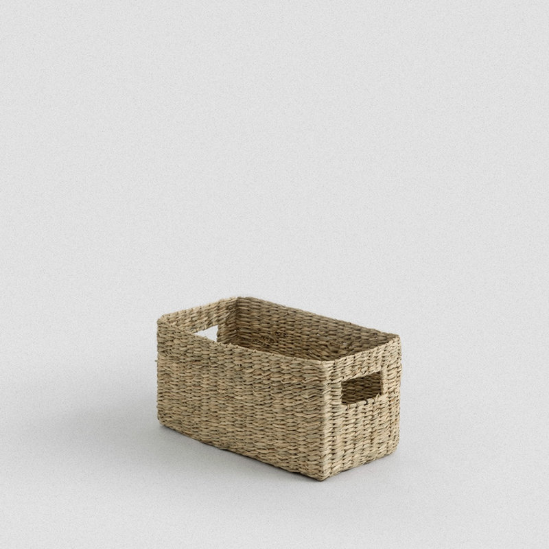 Panier rectangulaire en jonc de mer Puno