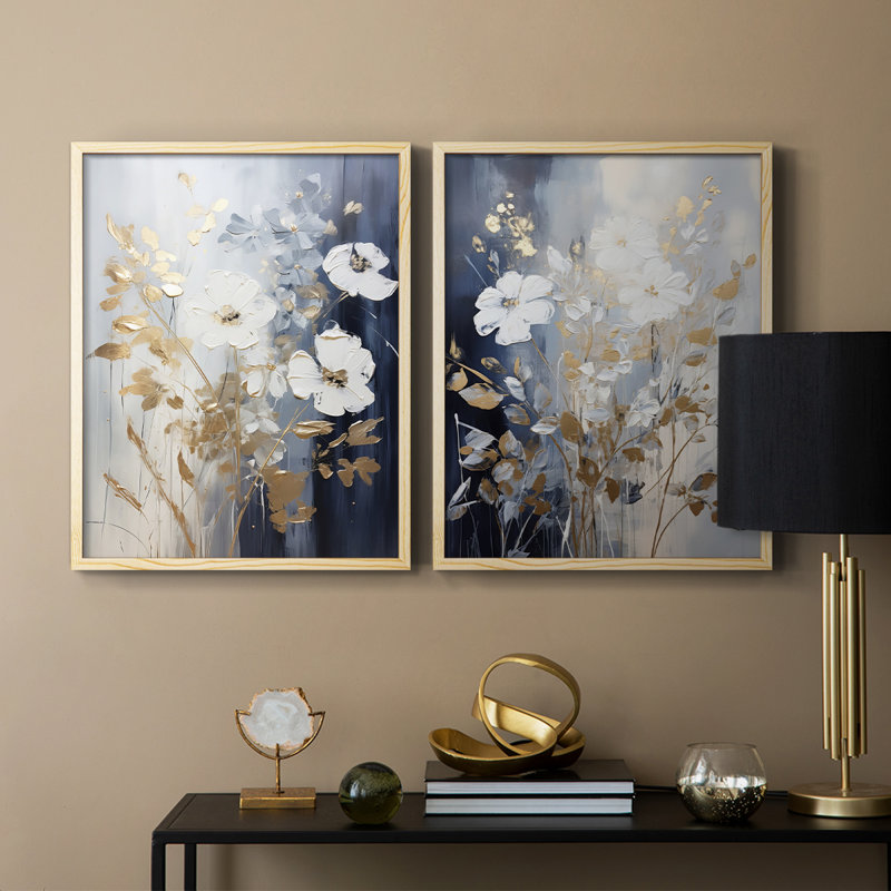 «FLORAL Series CCLxxxi», reproduction encadrée de qualité supérieure - prête à être accrochée - aucun clou requis - aucun clou requis