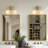 Modern Double Armed Sconce – Metal, Glass & Gold, Ivory White 2-Light Hardwired Dimmable Wall Sconce for Bathroom or Hallway in Modern, Mid-Century, and Contemporary Style-1188614063