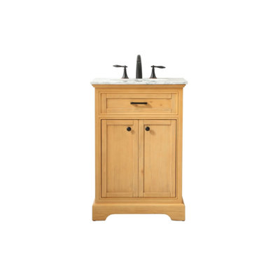 Hermes 24 " W Freestanding Standard 1 Single Vanity Bathroom Vanity With Marble Top