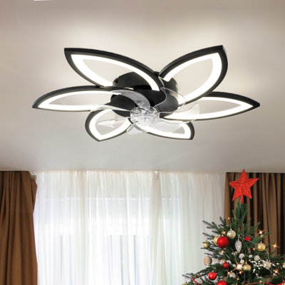 Acea 29.53'' 7 - Blade Dimmable LED Ceiling Fan with Remote Control and APP，indoor remote control ceiling fans with lights