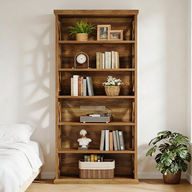 Classic Wooden Bookshelf,Elegant Display Shelves,Sturdy Freestanding Bookcase
