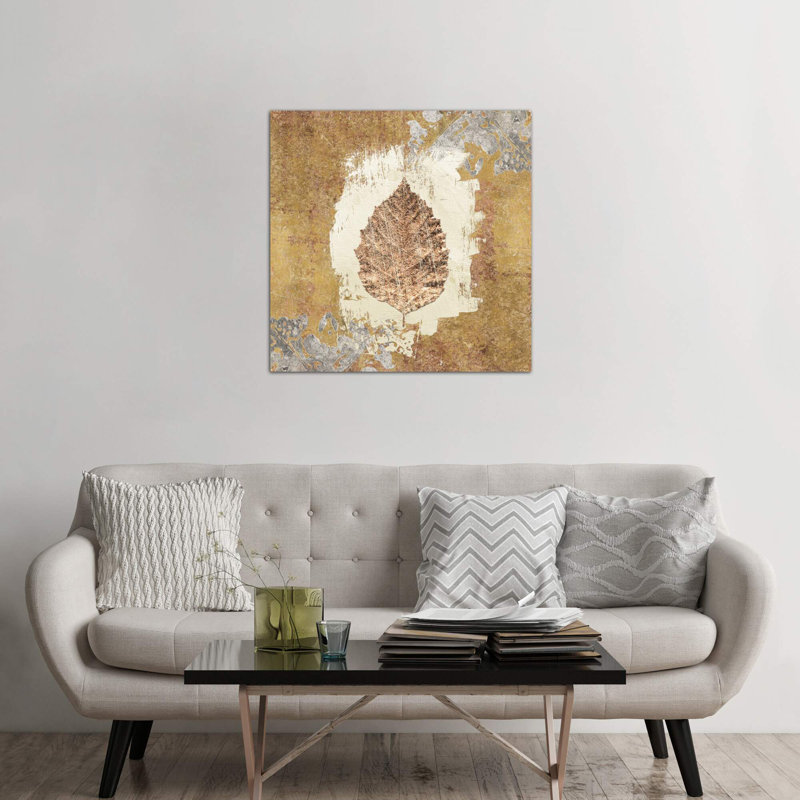 Gilded Leaf by Avery Tillmon - Wrapped Canvas Print, 45.72 cm H x 45.72 cm W x 1.91 cm D
