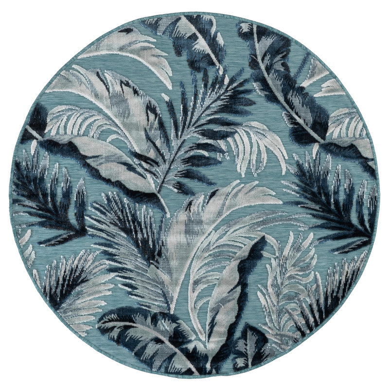 Abbriella Machine Woven Floral Area Rug, Round 5'1"