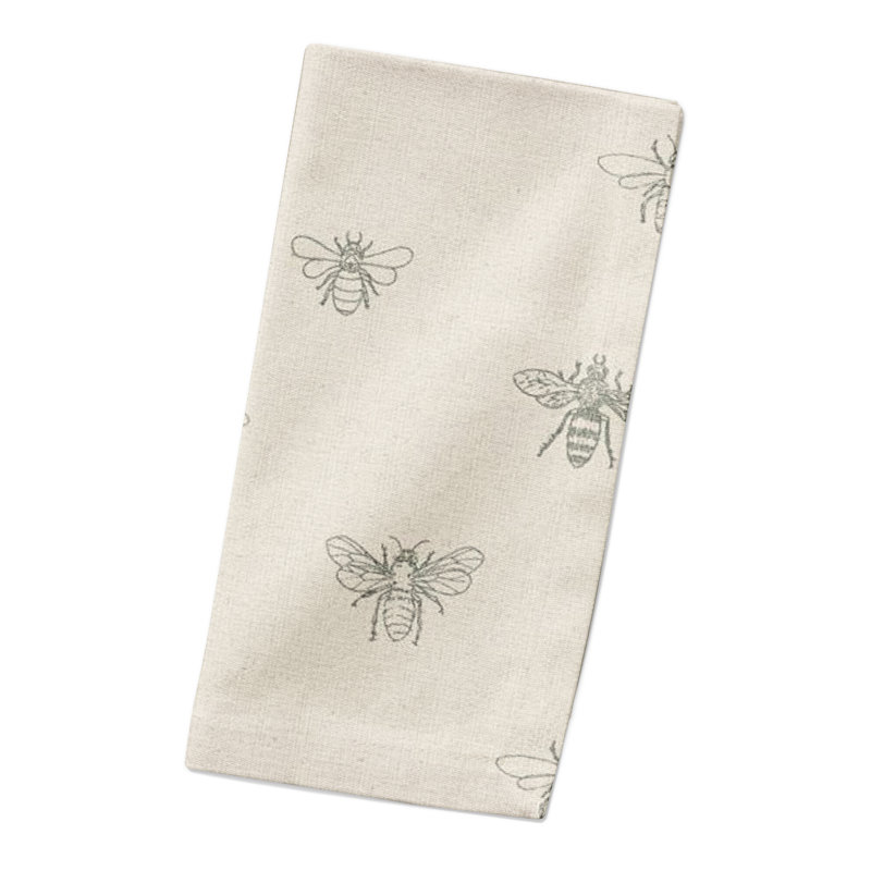 Alvelo Cotton No Pattern Rectangle Napkin, Gray/Cream
