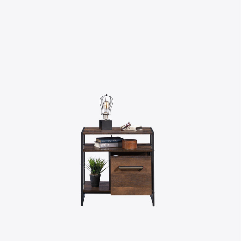 Side Table/Night Stand, Brown finish