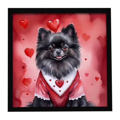 Pomeranian My Valentine Framed Metal Print