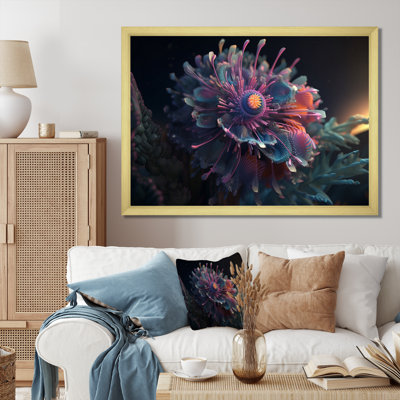 " Futuristic Purple Blossoming Dahlia Flower I "
