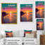 Coucher de soleil sur la côte, sérénité - art mural plage-412935829-412935830
